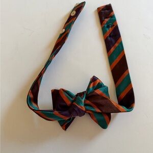 Carrot & Gibbs Striped Bow Tie in Purple, Orange, Brown and Teal